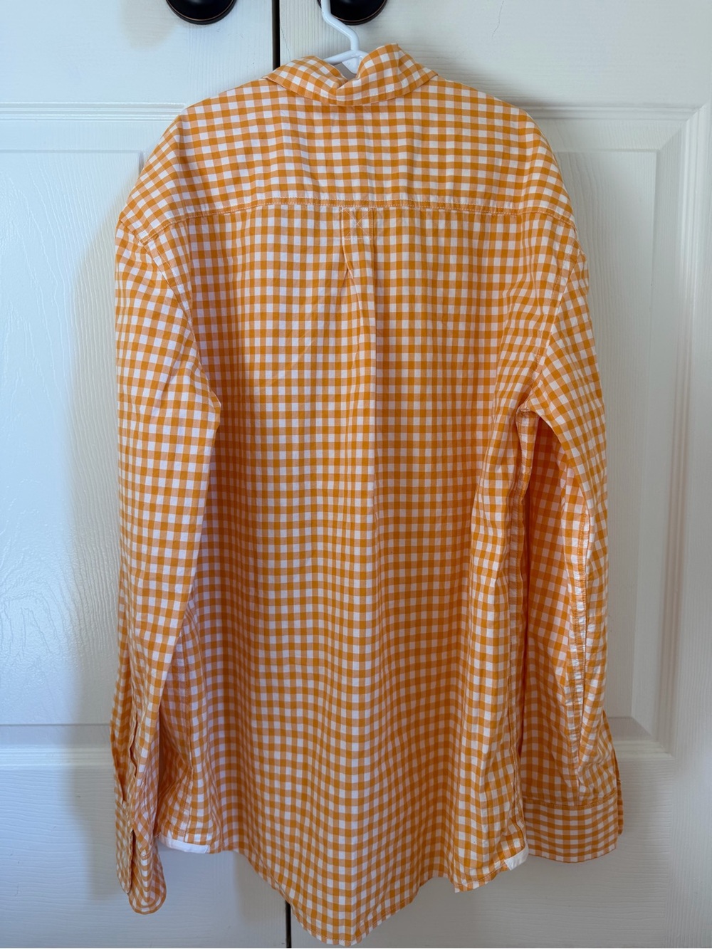 EUC J Crew Crew Cuts Boys‎ Orange Gingham Button-Down Shirt size 14 - Picture 3 of 3